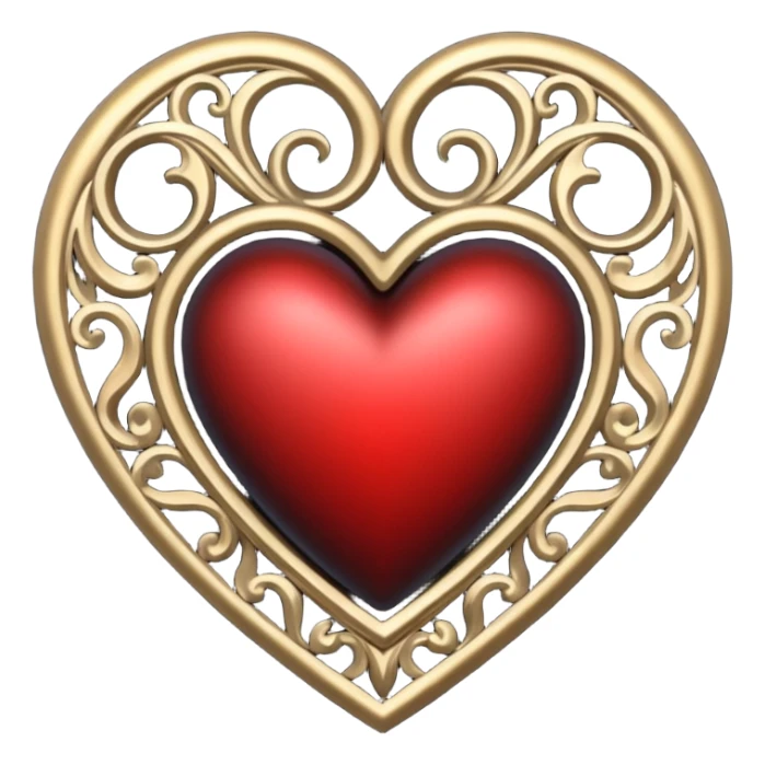 gothic black heart with ornate filigree sticker