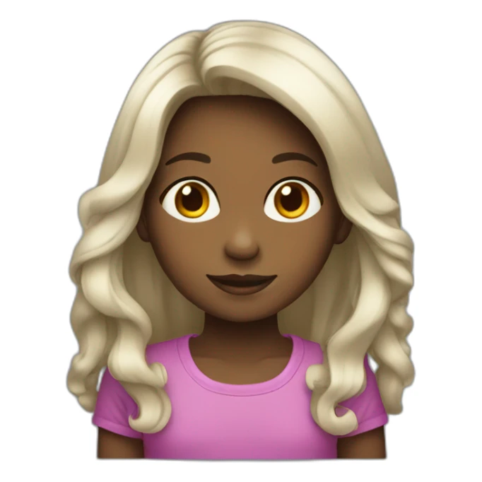 niña 9 años pelo largo negro sticker