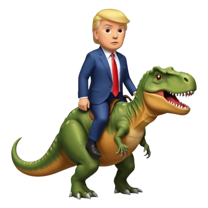Donald Trump riding t-rex sticker