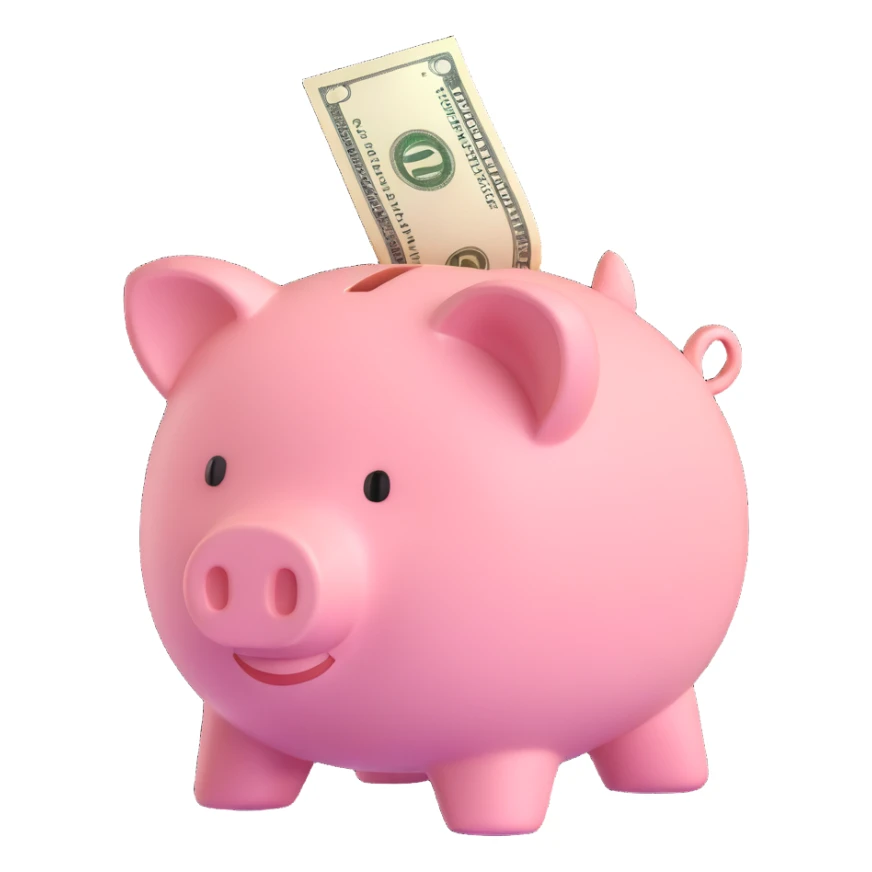 money in a piggy bank sticker