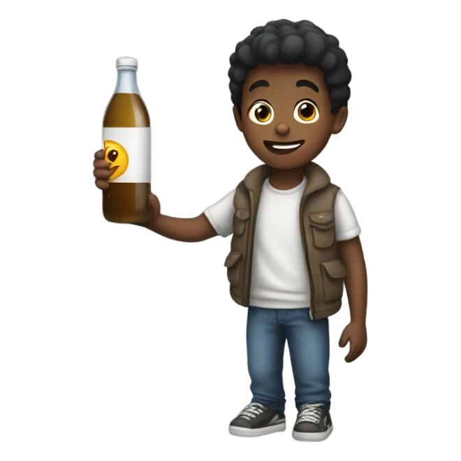 boy with a bottle  sticker