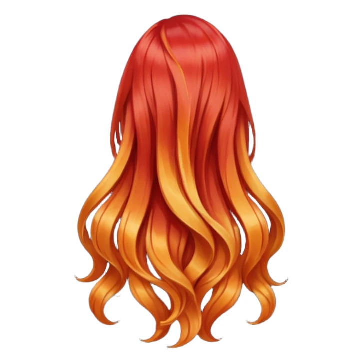 back view of long red hair sticker
