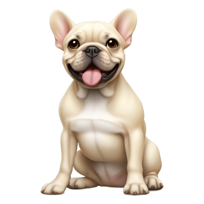 A crème colored French bulldog  sticker