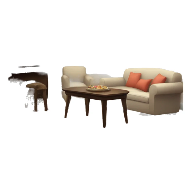 a living room with a carpet on the wall; a big dinner table with floor lamps next to the table, a piano sticker