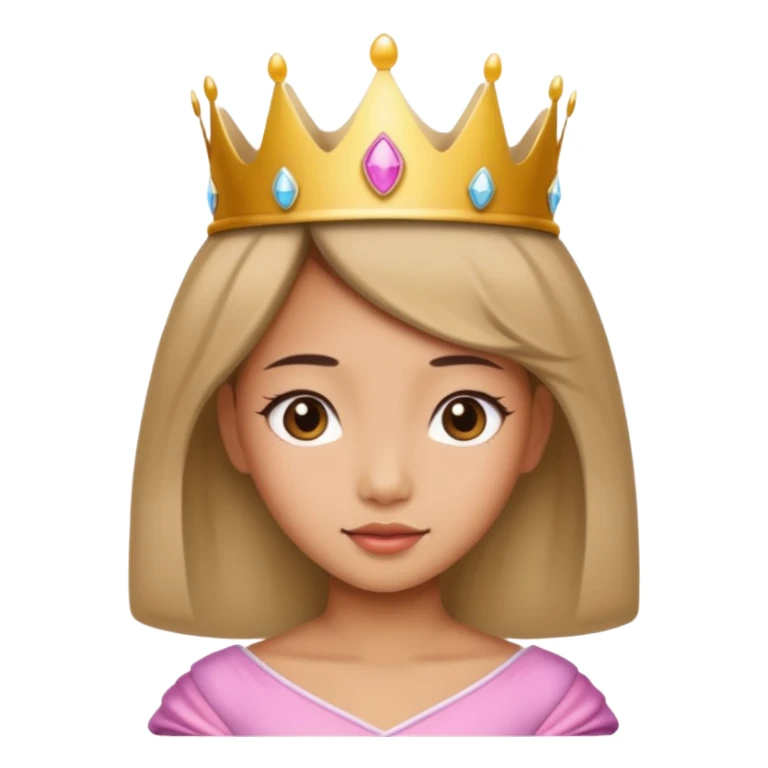 Asian girl wearing a princess crown on her head  sticker