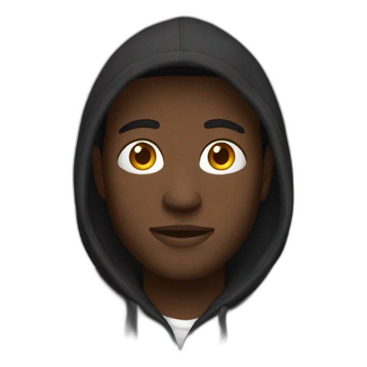 Black hoodie  man colour white sticker