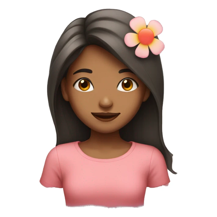 Girl with heart eyes and flower sticker