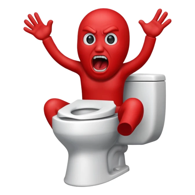 Red man screaming Skibidi Toilet sticker