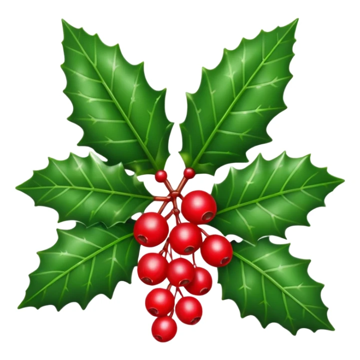 Individual small Christmas holly sticker