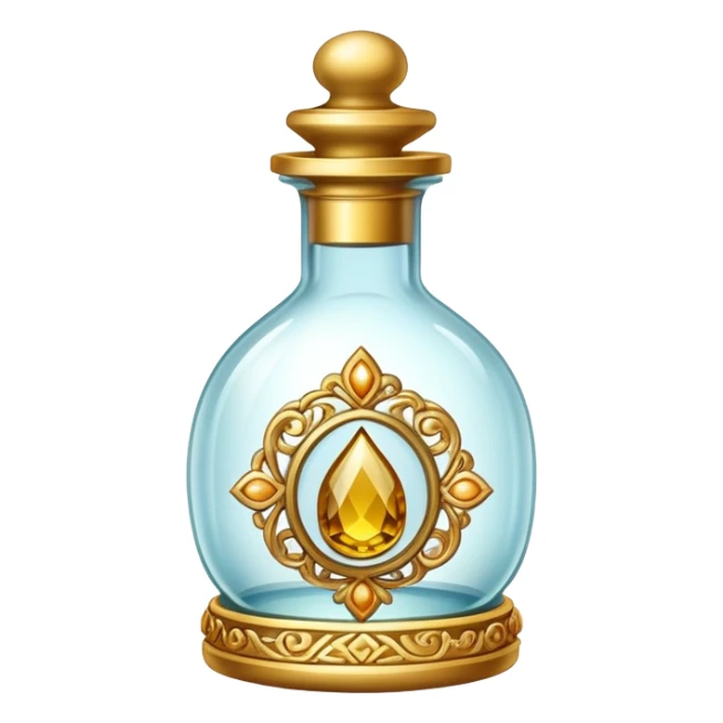 An ornate beautiful vial containing a relic sticker