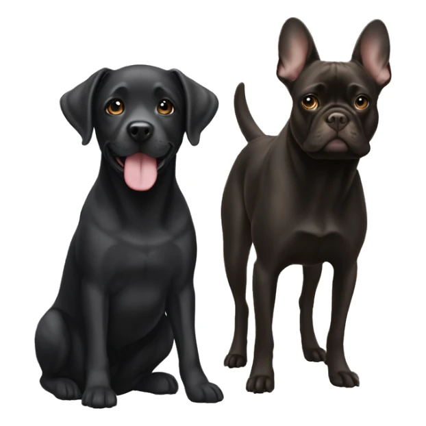 black lab and fawn frenchie sticker