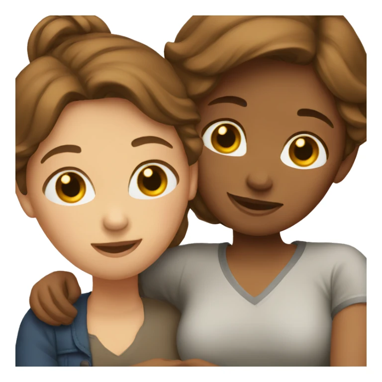 2 brown haired women hugging  sticker