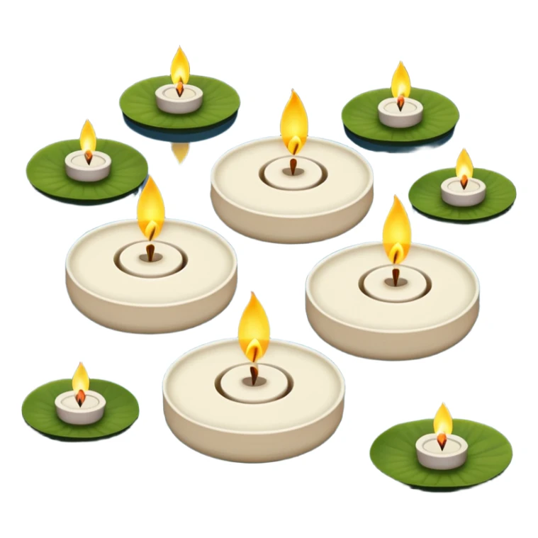 Small tea Candles floating in a pond zen Japanese garden  sticker