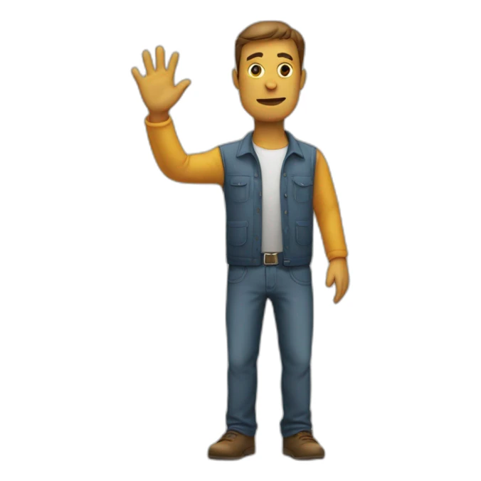 Man making a stop sign with his hand in front of him sticker