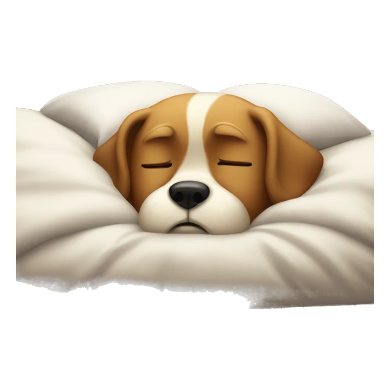 sad sleepy dog in bed  sticker