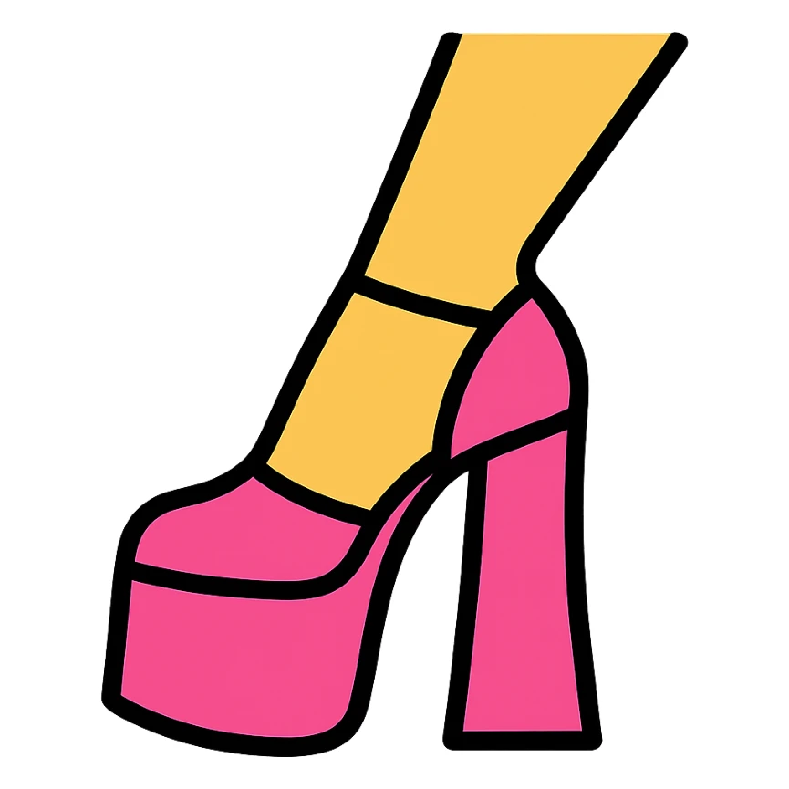 pink platform heel with a leg in stockings sticker
