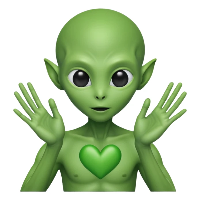 Alien from the movie Alien making heart sign with hands sticker