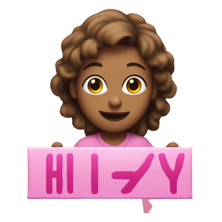 a pink sign that reads “hi izzy”  sticker