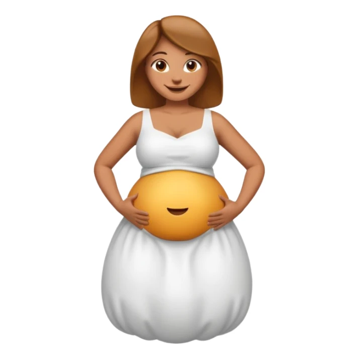  tan skin woman with big inflated belly sticker