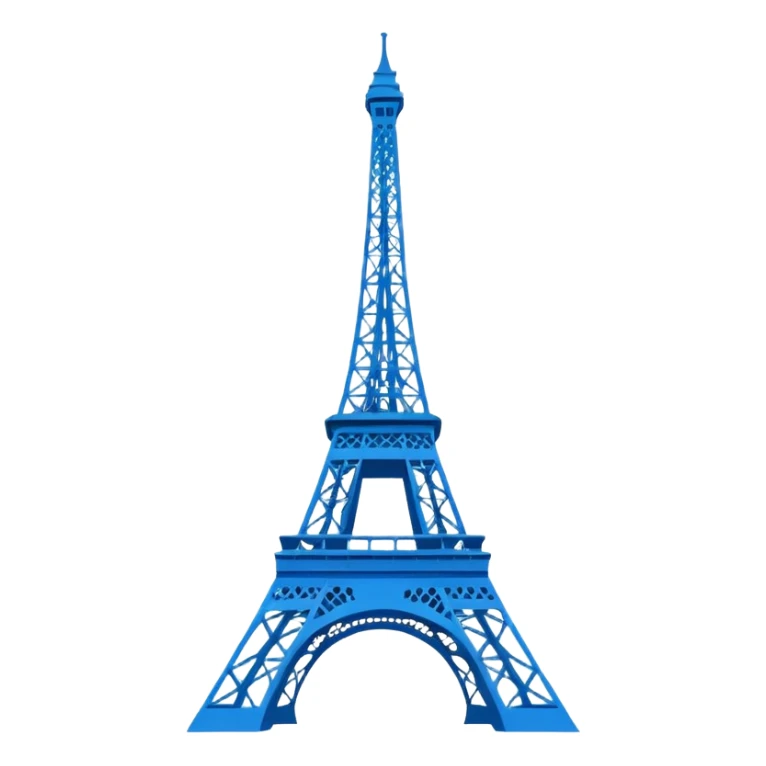 create a blue emoji of tour eiffel. 2D style sticker