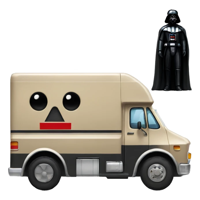 1976 long mail delivery truck Darth Vader sticker