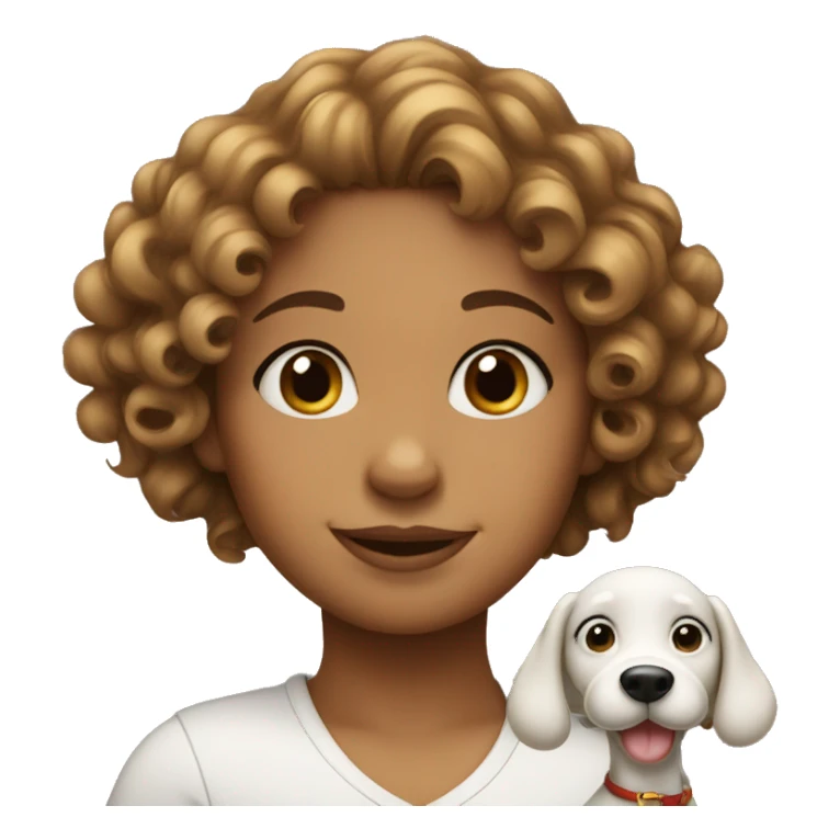 A curly girl with a snoopy  sticker