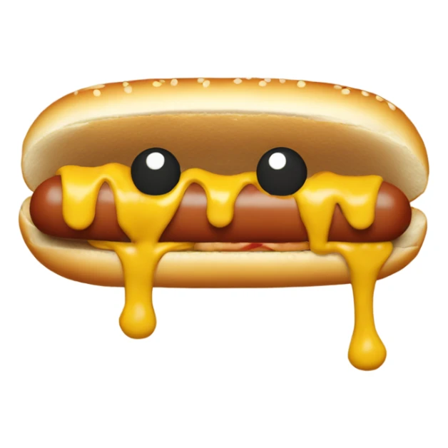 hotdog with mustard as hair sticker