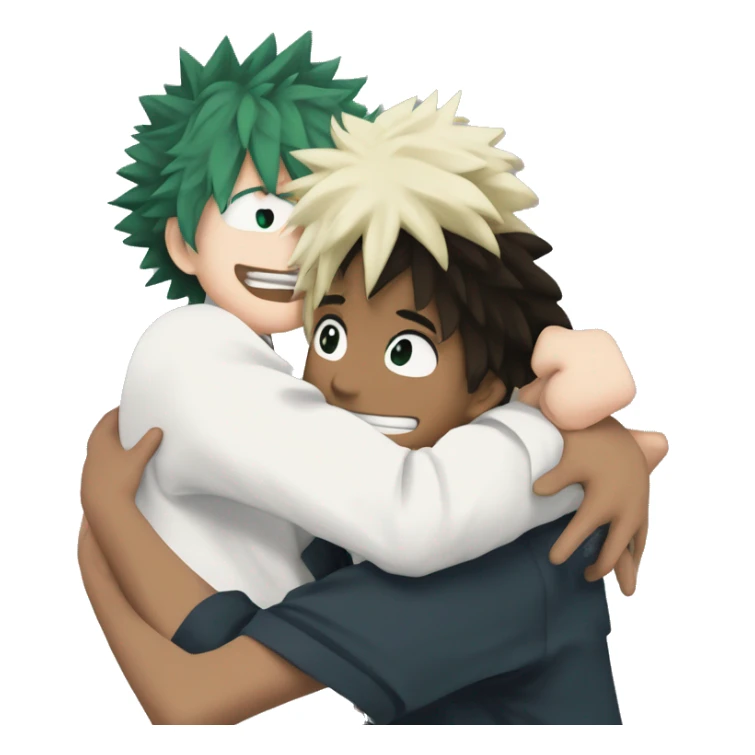 Bakugo Katuski and izuku midorya hugging sticker