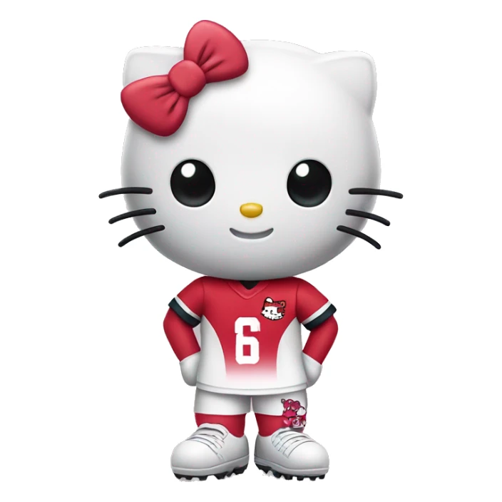 hello kitty with the symbol of the naple football team sticker