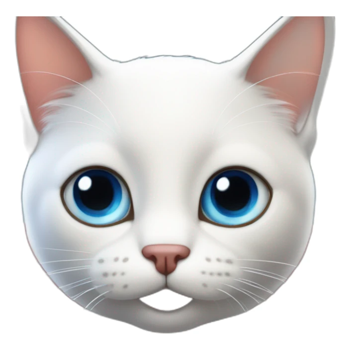 Gato blanco con ojos azules estilo pixar subido en un coche rojo sticker