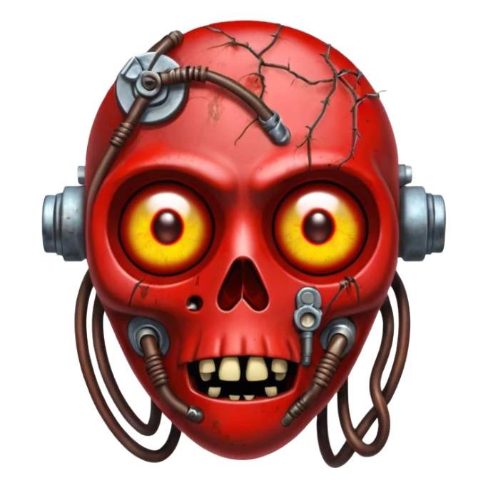 Red Shelly Teardrop Zombie-Machine-hybrid sticker