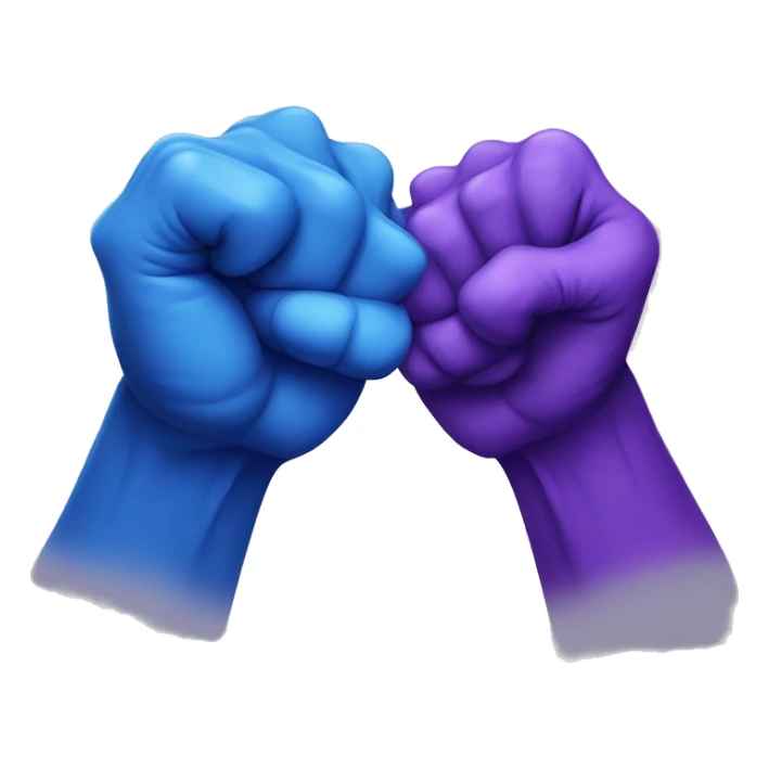 Blue and purple fist bump  sticker