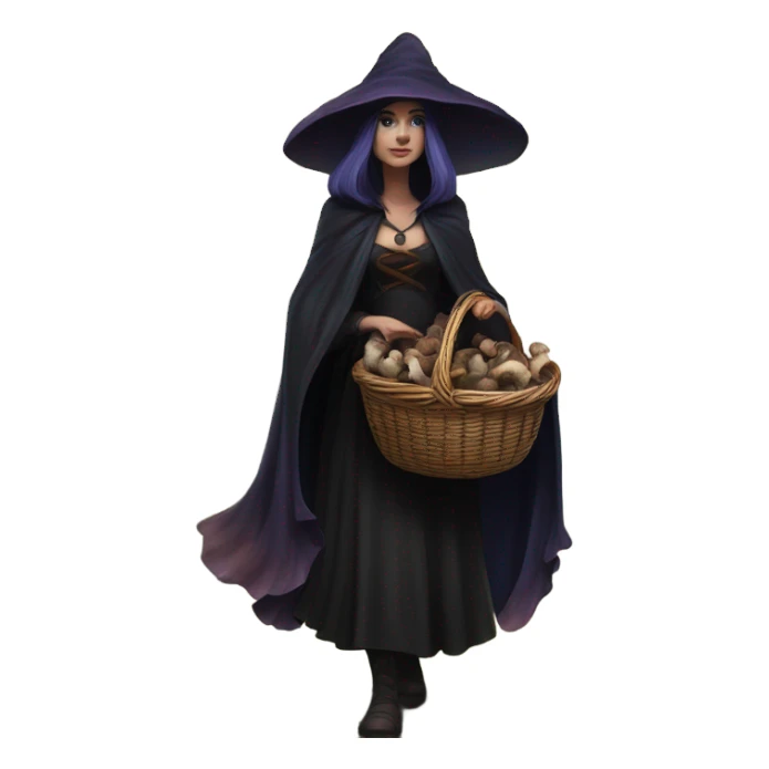 the morrigan walking in the woods with wisdom about mushrooms sticker