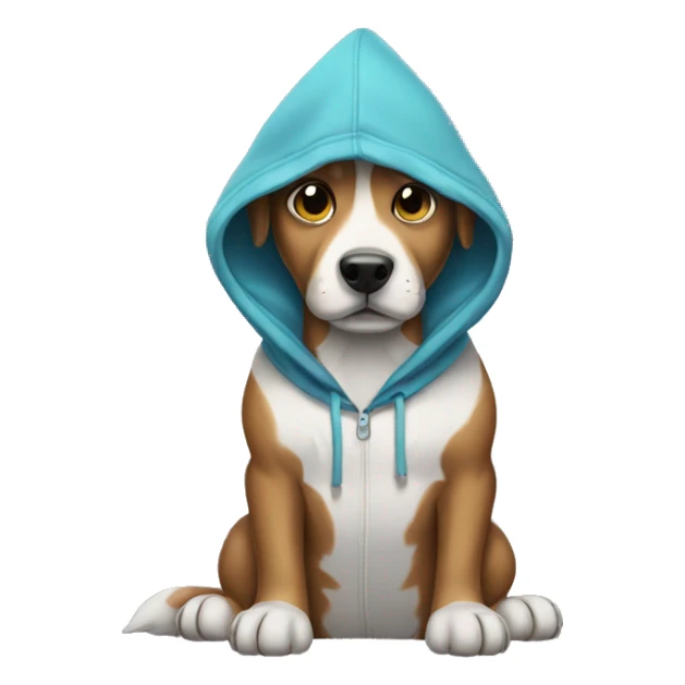 Dog wearing hoodie sticker