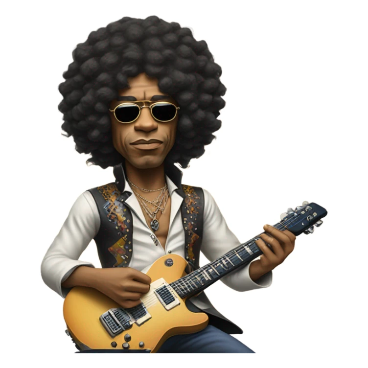 jimi hendrix guitars in his hair
 sticker