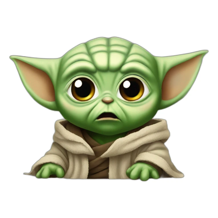 Angry baby yoda sticker