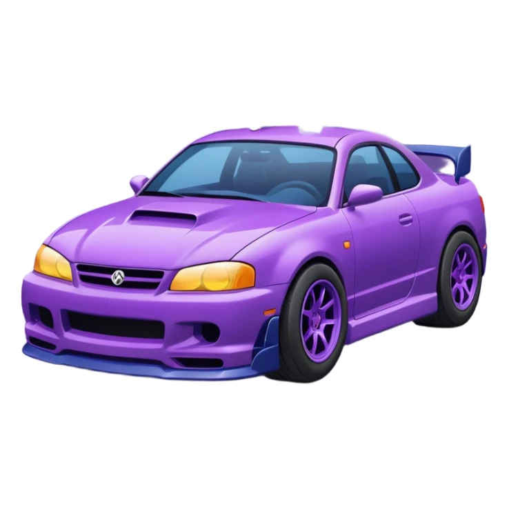 Purple and navy blue car doing a drift. sticker
