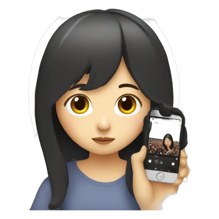 korean girl filming with a phone at a concert sticker
