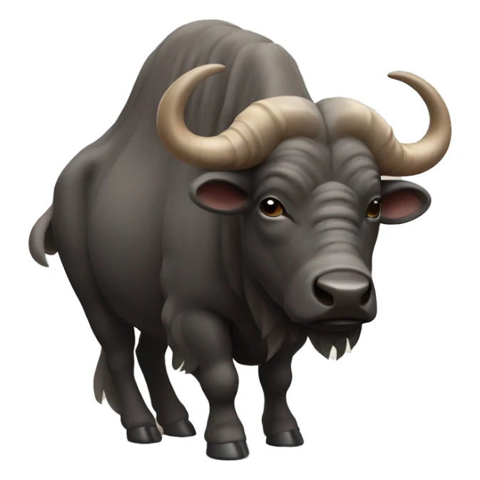 Cape buffalo with big curved horns from the front sticker