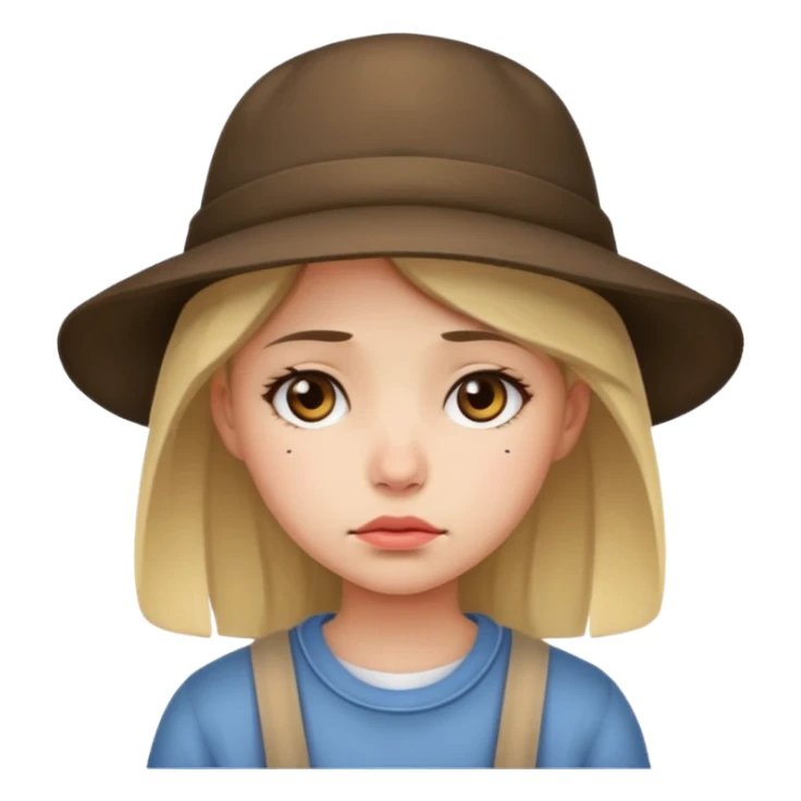 sad Girl with hats sticker