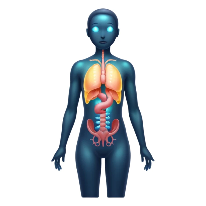 body silhouette with glowing organs sticker