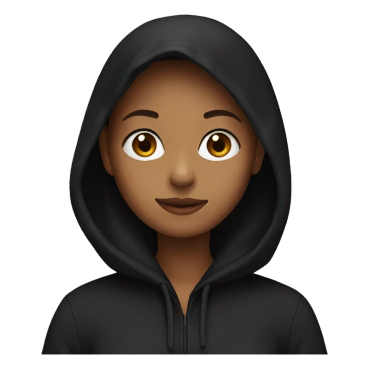 Woman wearing black hoodie  sticker