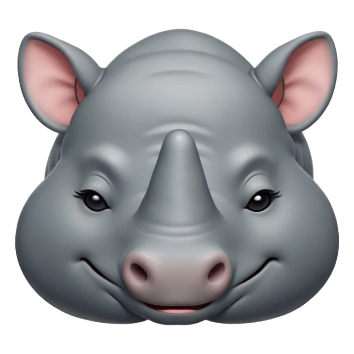 Meme-Worthy Cute Sleeping Rhinoceros Portrait Emoji, Head resting peacefully with a contented smile, showcasing a massive, robust build and a luxuriously soft slate-gray hide, eyes shut in a serene, restful nap, Simplified yet hilariously adorable features, highly detailed, glowing with a soft, drowsy light, high shine, relaxed and utterly lovable, stylized with an air of playful laziness, bright and heartwarming, soft glowing outline, capturing the essence of a comically sleepy rhinoceros, so meme-worthy it feels like it could instantly become the next viral sensation of adorable slumber! sticker