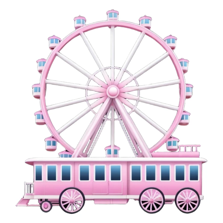 mix light pink dark pink and white theme park Ferris wheel sticker