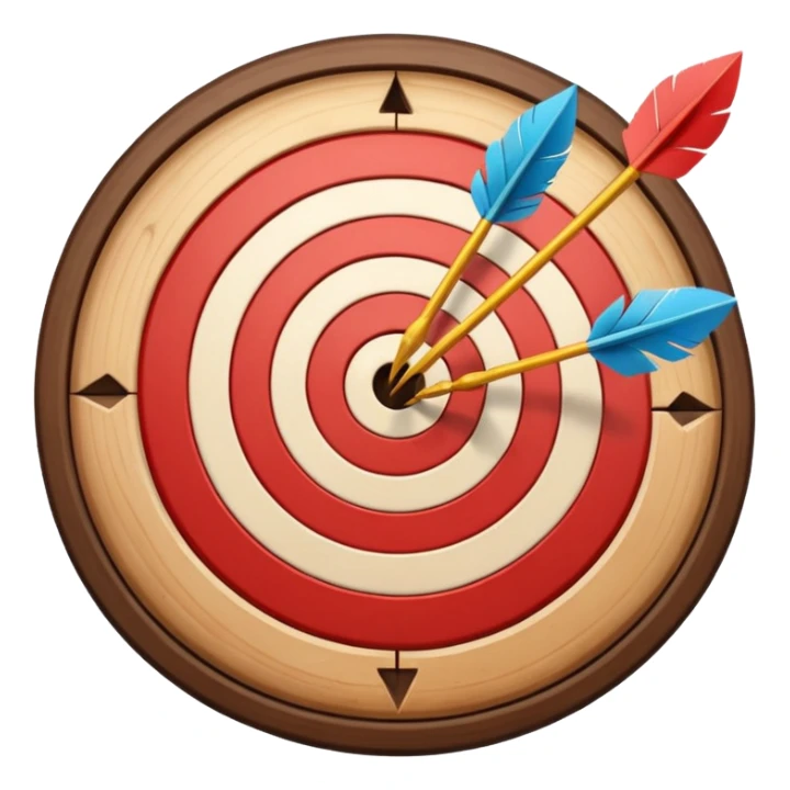 3 arrows at the center of a target sticker