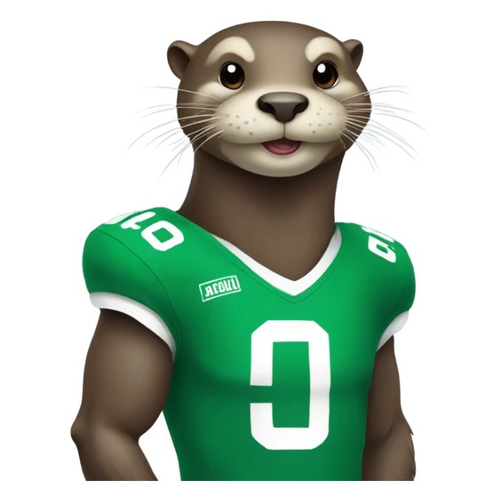 Otter wearing green football jersey  sticker