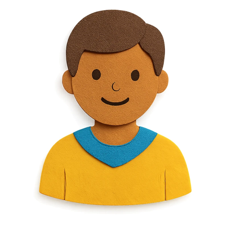 paper craft style person with layered colored paper effect sticker