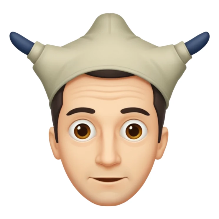 Claudio Vieira De Oliveira, a man with an upside-down head, simple background sticker