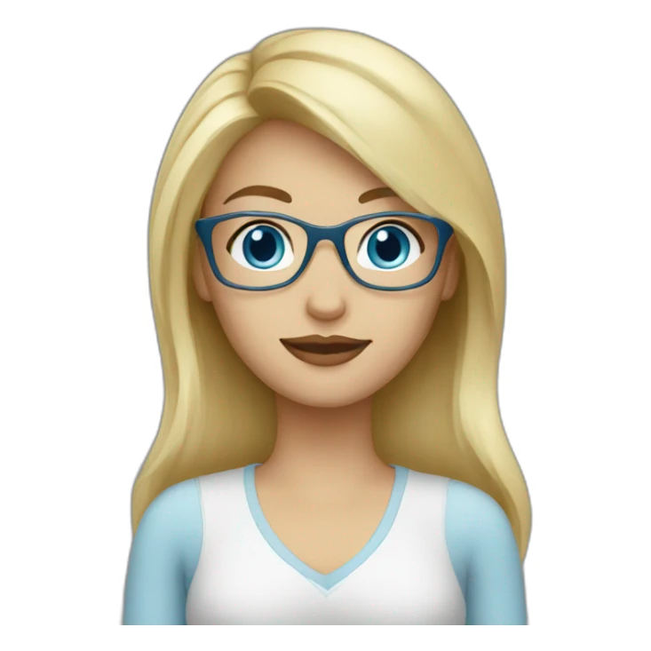 Woman blond hair blue eyes glasses sticker