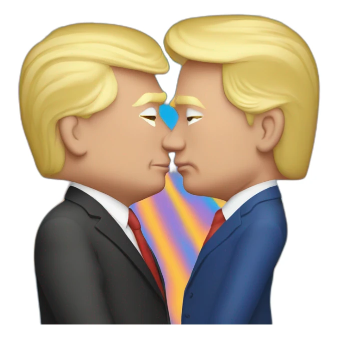 trump-and-putin-kissing,-lgbtq+ friendly, positivity, inclusiveness sticker